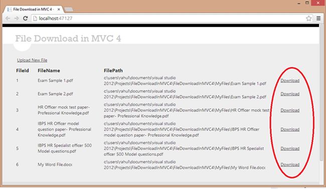 file download in MVC4